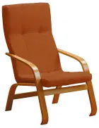 RO - 09 křeslo čalouněné koženkou Oto, dřevěné OTO P 2 - koženka cihlová